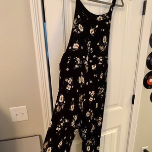 Torrid 3x Black Floral Overalls